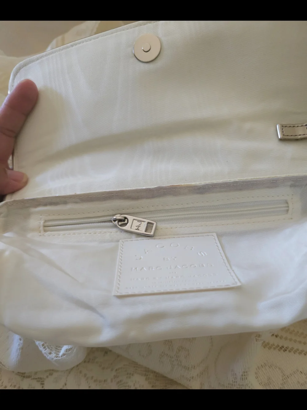 Marc Jacobs Iridescent White Wristlet Clutch